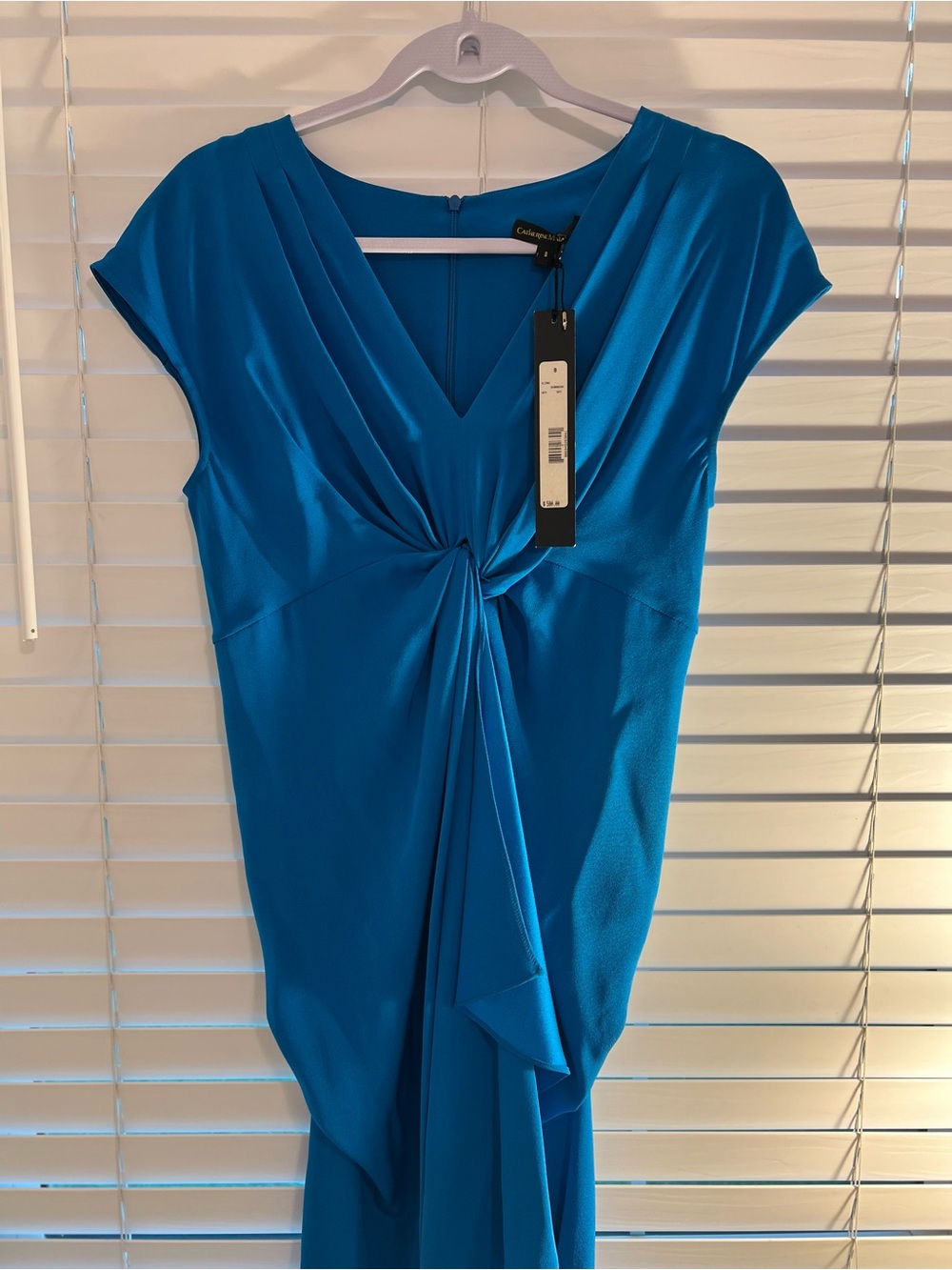 Catherine Malandrino Teal Blue Twist-Front Sheath Dress